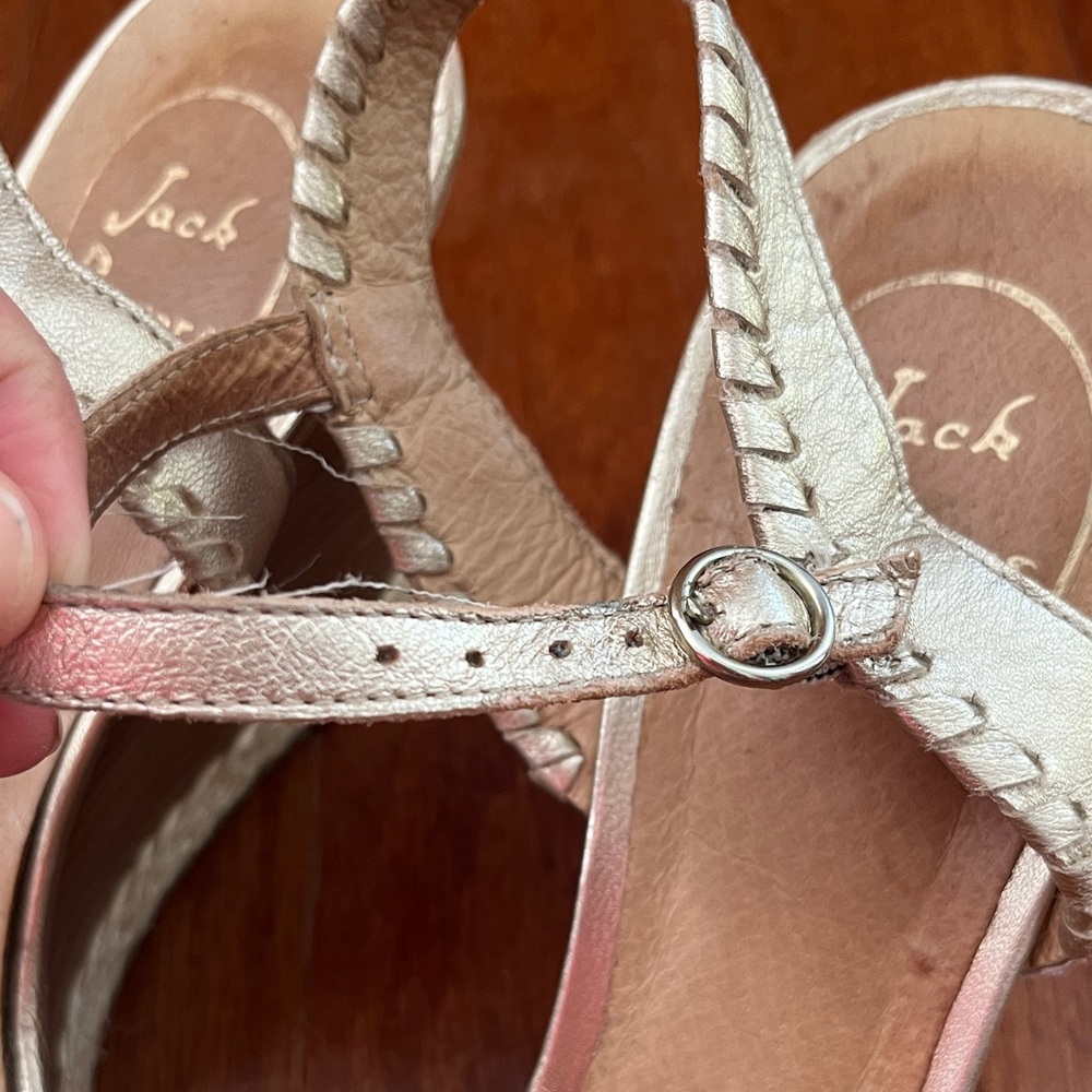 Jack Rogers Gold Wedge Sandals - Picture 4 of 11